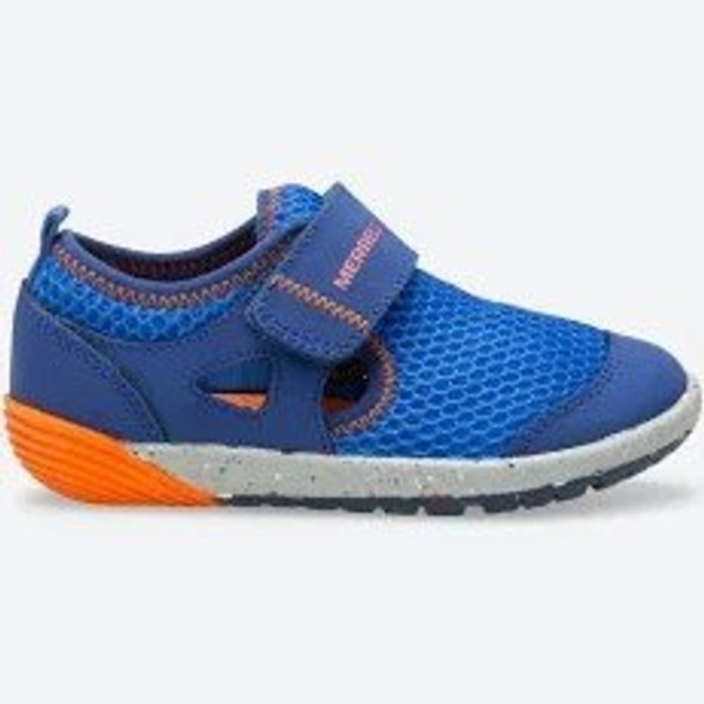 Merrell Kids' Blue Mesh Slip-On Water Shoe - Easy Hook & Loop Closure- Size 8.5M